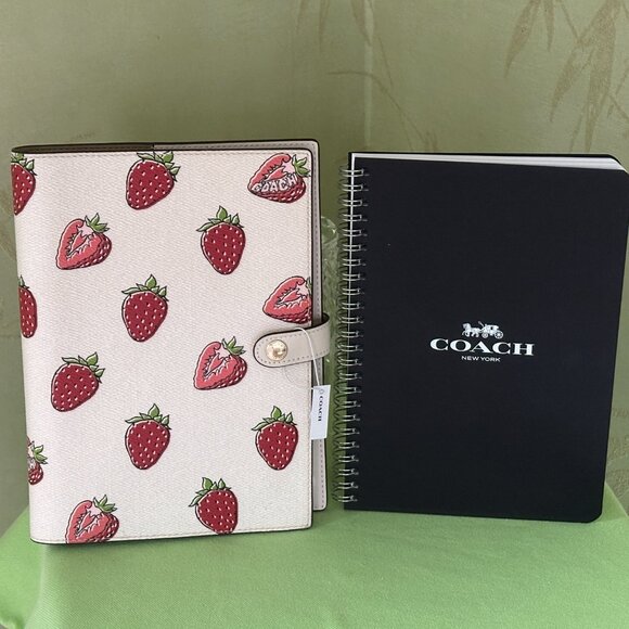 COACH NOTEBOOK + PENCIL CASE STRAWBERRY PRINT (SET):NWT STRAWBERRIES CAO44/CAP08 - Picture 3 of 16